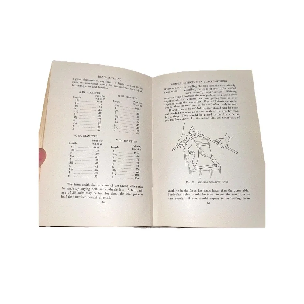 Vintage Blacksmithing James‎ M. Drew 1947 5th Printing Manual Book USA